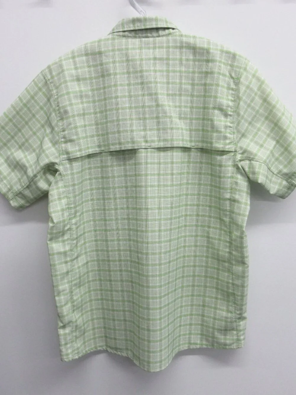 THE NORTH FACE BUTTON DOWN SHIRT SHORT SLEEVE MENS LARGE WHITE GREEN CHECKER